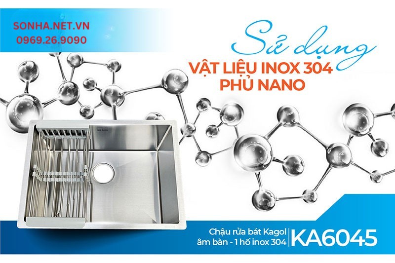 Chậu Kagol KA6045 làm từ inox 304 cao cấp