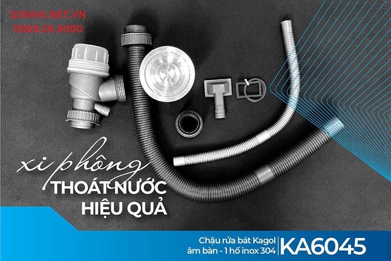 Xi phông Kagol KA6045 thoát nước tốt, ngăn mùi hiệu quả