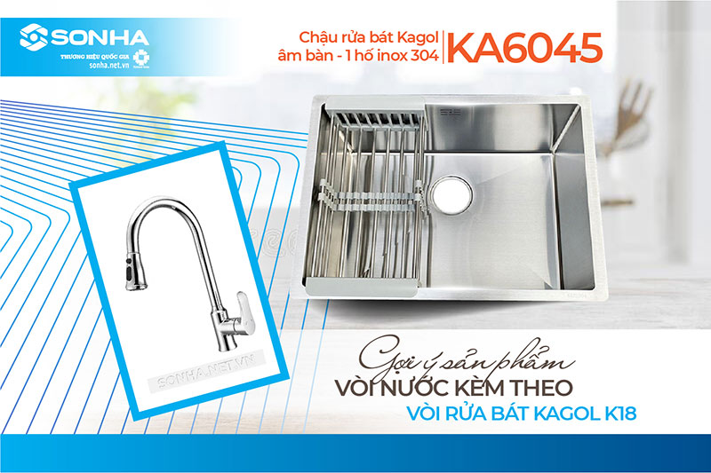 Chậu Kagol KA6045 và vòi K18