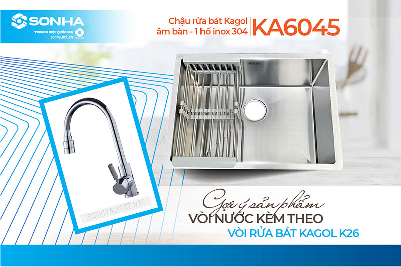 Chậu Kagol KA6045 và vòi K26