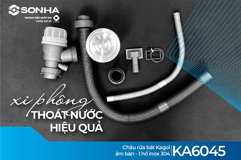 Xi phông chậu rửa bát Kagol KA6045