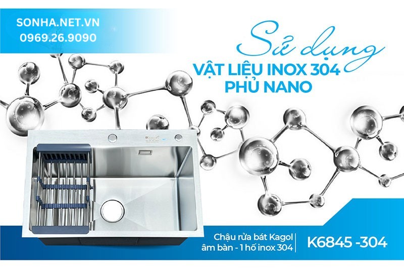 Kagol K6845 - 304 bền đẹp, chịu lực, chịu nhiệt tốt do l&agrave;m từ inox 304
