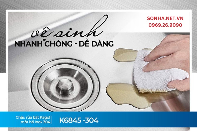 Chậu Kagol K6845 - 304 tiết kiệm tối đa thời gian dọn dẹp