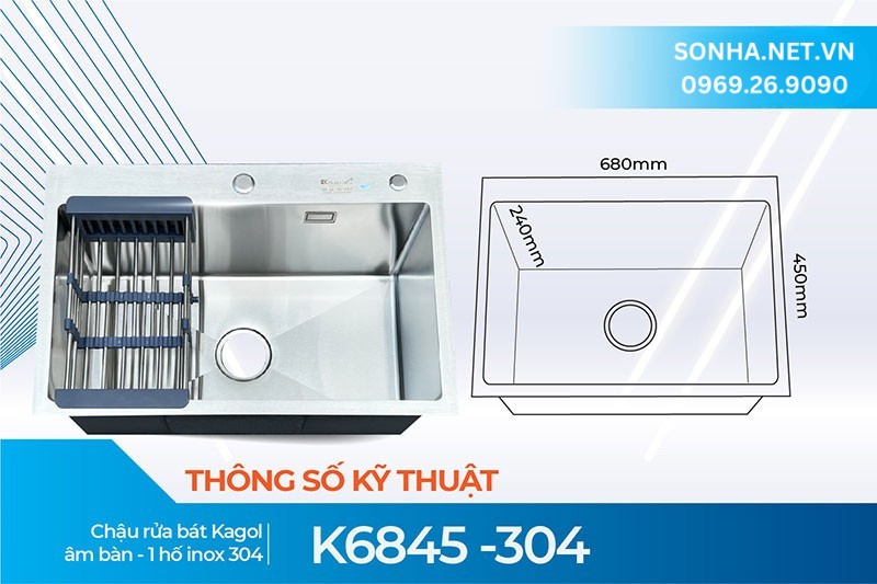 Kagol K6845 - 304 ph&ugrave; hợp với gia đ&igrave;nh &iacute;t người