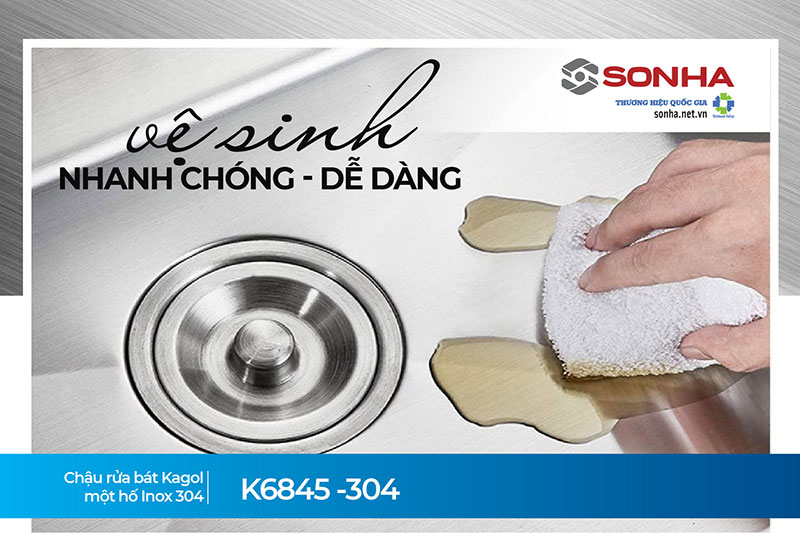 Chậu Kagol K6845 - 304 dễ vệ sinh