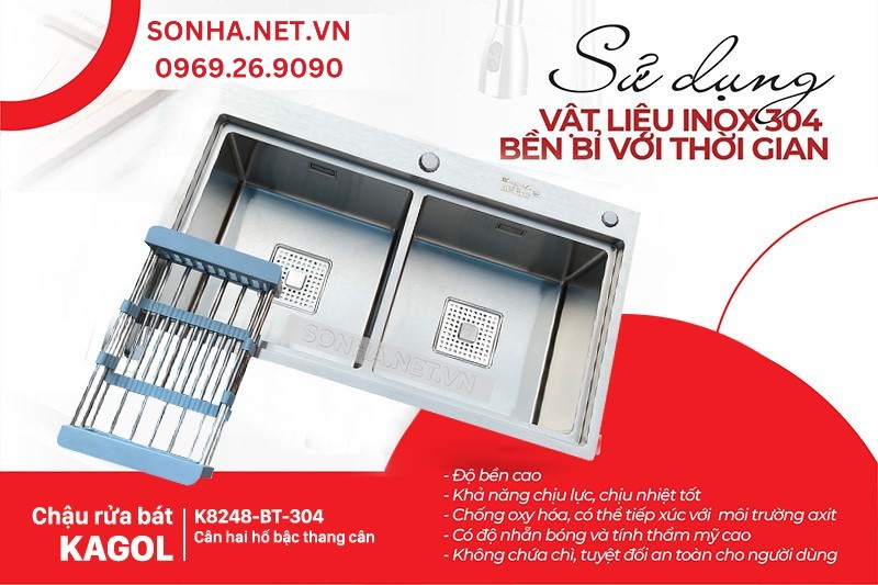 Chậu rửa bát inox304 siêu bền