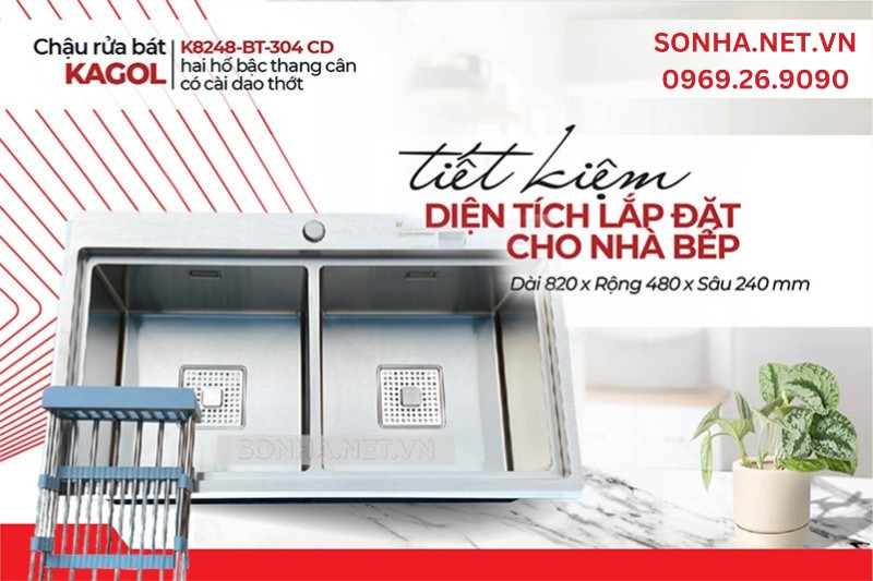Tiết kiệm diện tích lắp đặt cho nhà bếp