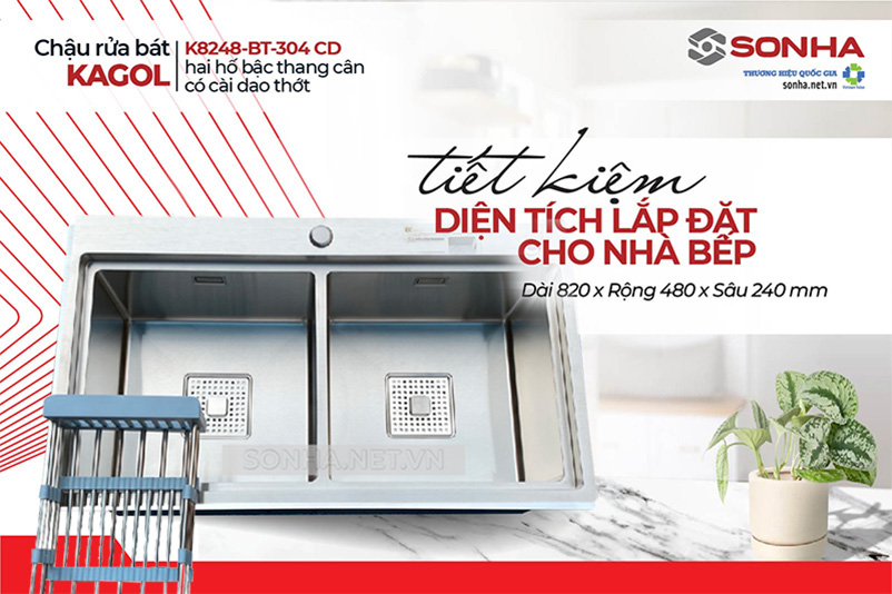 Tiết kiệm diện tích lắp đặt cho nhà bếp