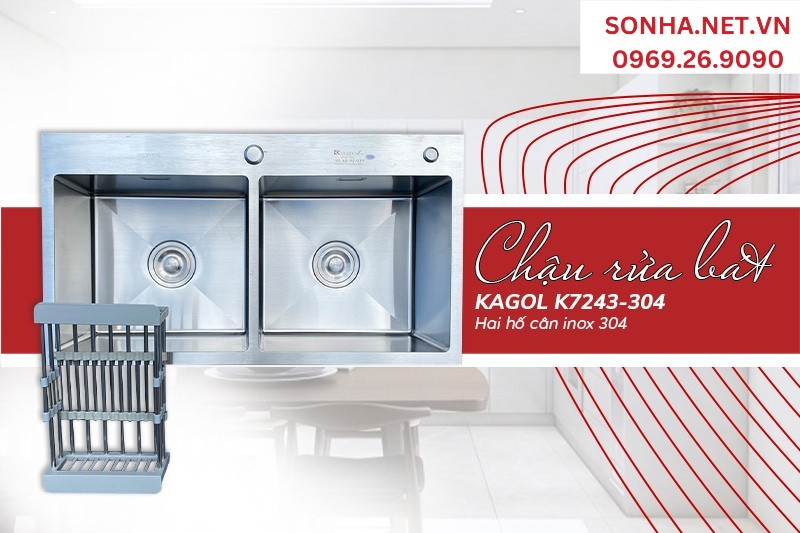Chậu Kagol K7243-304 ưa chuộng nhờ giá hợp lý, đa tiện ích