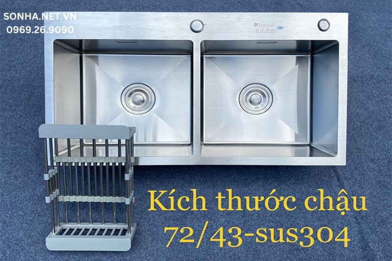 Hình ảnh thực tế chậu rửa chén inox Kagol K7243-304