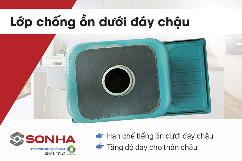 Lớp chống ồn bồn rửa chén inox 304 2 ngăn Kagol K7243-304