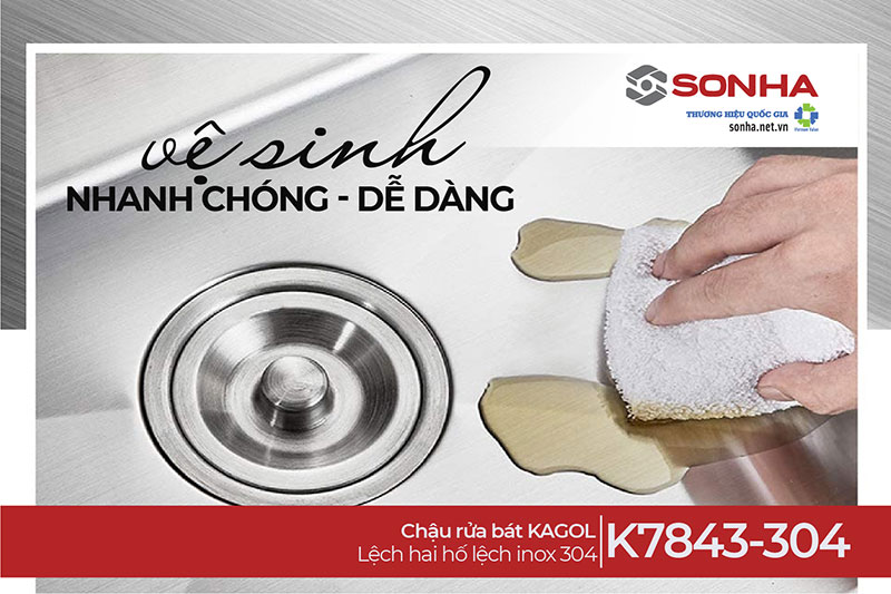 Chậu Kagol K7843-304 dễ dàng vệ sinh