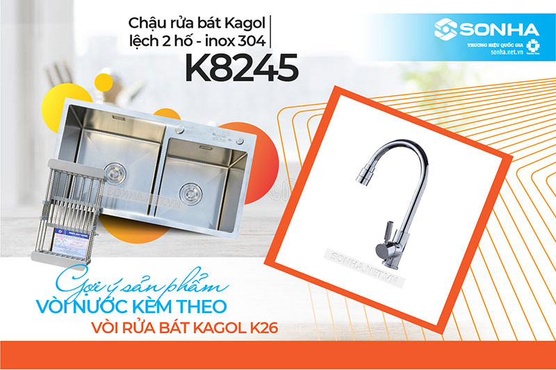 Lắp chậu K8245 - 304 và vòi K26