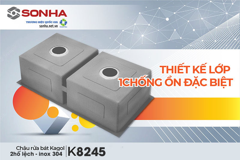 Lớp chống ồn chậu Kagol K8245-304