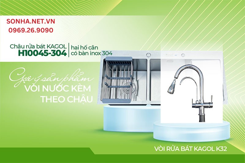  Kagol H10045 - 304 v&agrave; v&ograve;i K32 n&ecirc;n c&oacute; trong căn bếp hiện đại