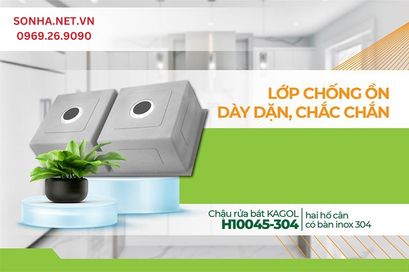 Miếng l&oacute;t chống ồn thiết kế dưới đ&aacute;y Kagol H10045 - 304 giảm tiếng ồn 