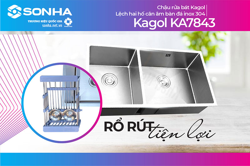 Mua chậu Kagol KA7843 tặng kèm rổ rút