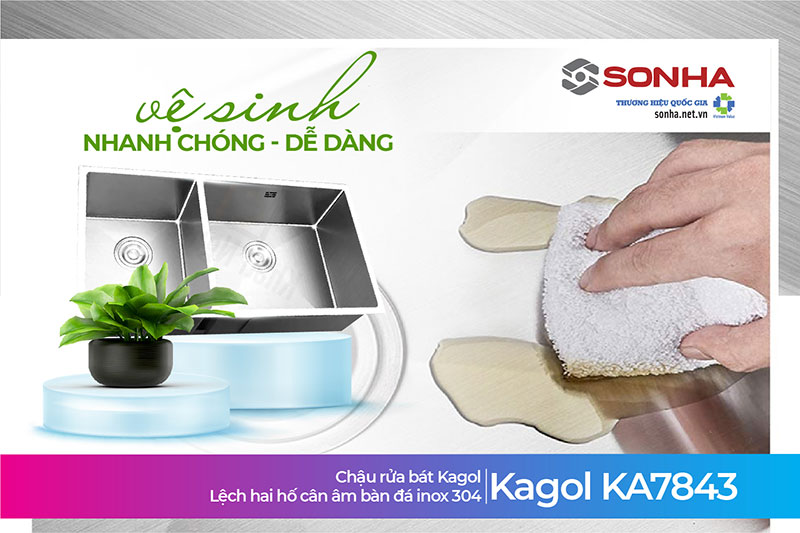 Chậu Kagol KA7843 vệ sinh nhanh chóng