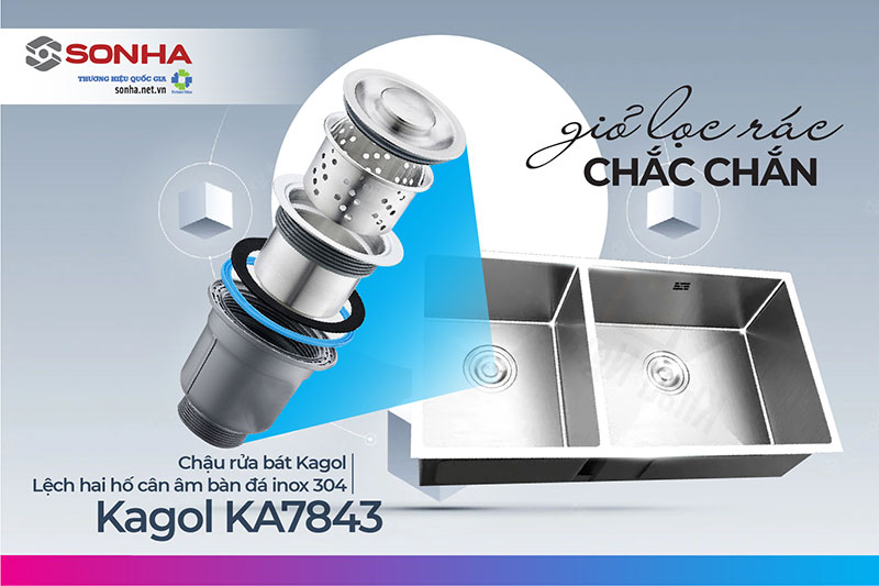 Giỏ và nắp lọc rác Kagol KA7843