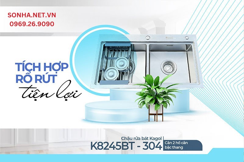 Mua Kagol K8245BT-304 cân tặng kèm rổ rút tiện ích