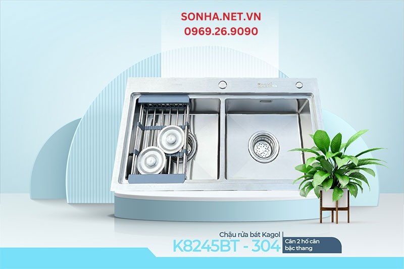 Chậu Kagol K8245BT - 304 cân bền đẹp, tiện ích
