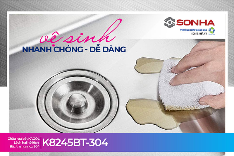 Chậu Kagol K8245BT-304 dễ vệ sinh