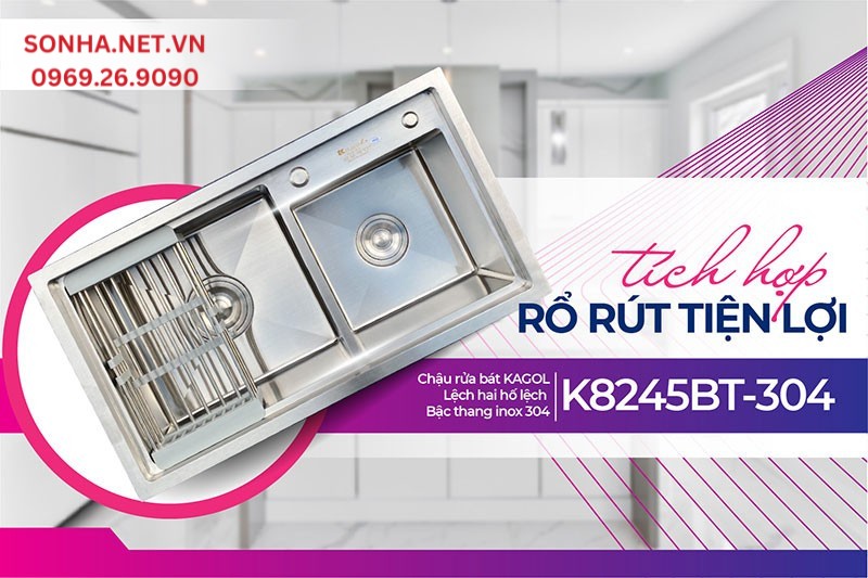 Tặng rổ rút tiện ích khi mua Kagol K8245BT-304