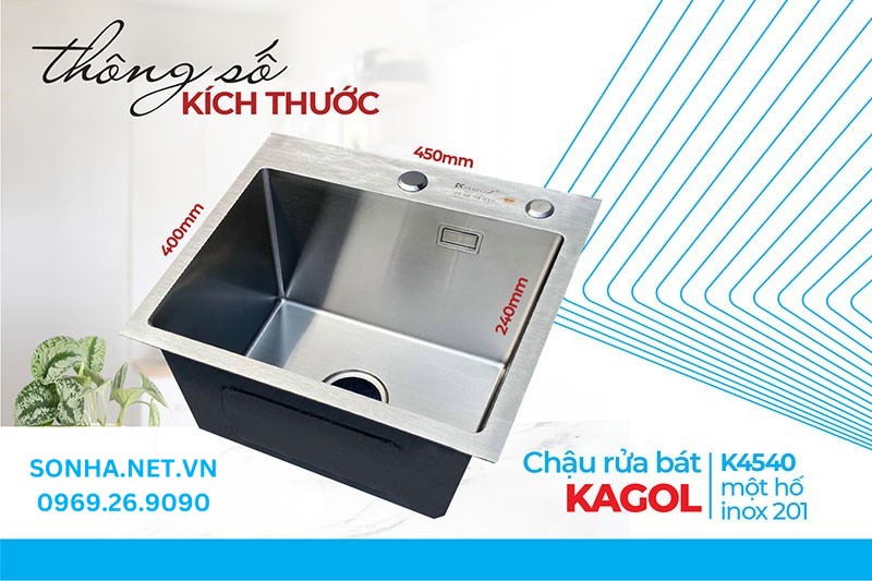 Chậu Kagol K4540 nhỏ phù hợp với gia đình ít người