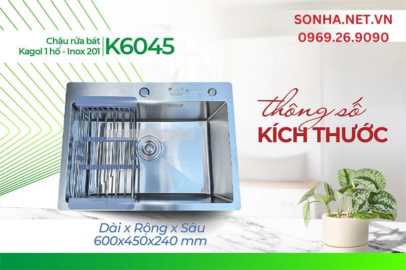 Kagol K6045 inox 201 được c&aacute;c gia đ&igrave;nh &iacute;t người ưa chuộng