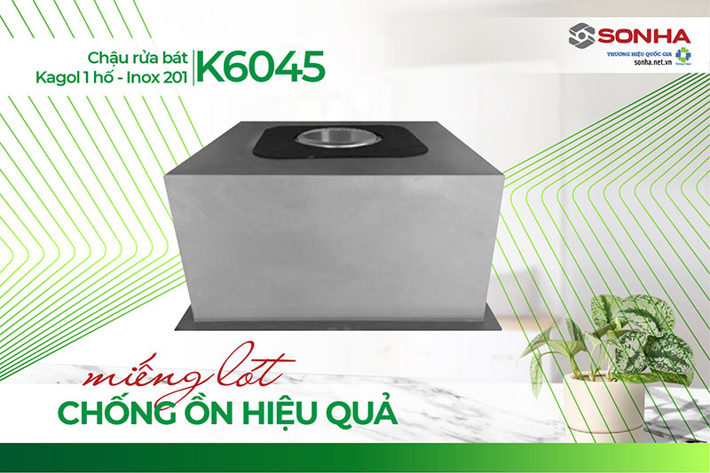 Miếng lót chống ồn chậu Kagol K6045 inox 201