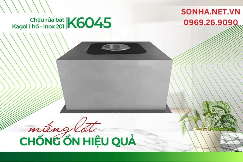 Miếng l&oacute;t dưới đ&aacute;y Kagol K6045 giảm tiếng ồn t&aacute;c động th&agrave;nh chậu