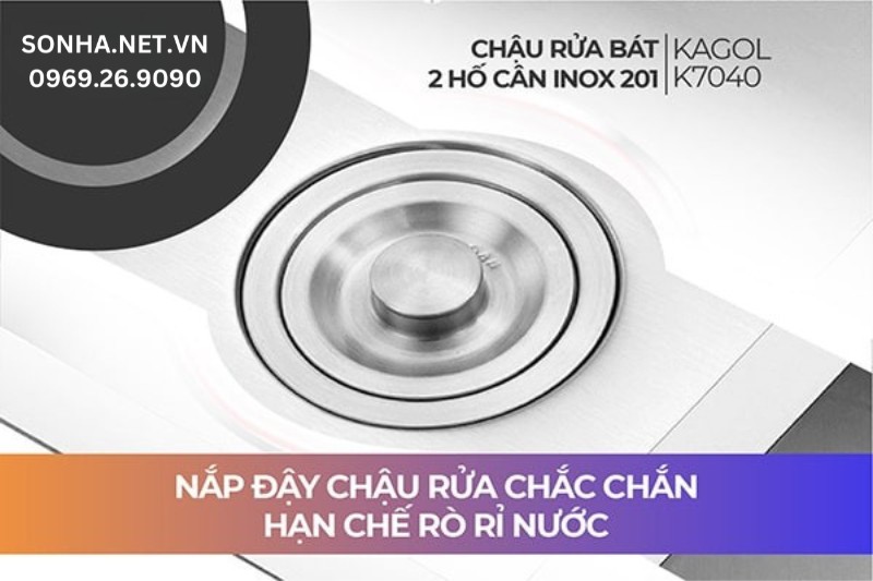 Nắp đậy chậu rửa chắc chắn, ngăn rò rỉ nước