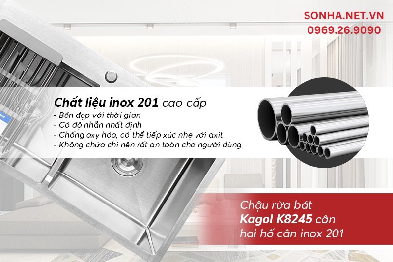 Kagol K8245 hai hố c&acirc;n inox 201 sở hữu 4 ưu điểm nổi trội