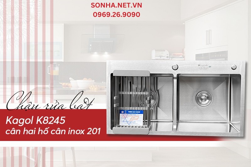 Chậu Kagol K8245 c&acirc;n inox 201 gi&aacute; cả hợp l&yacute;, c&ocirc;ng năng sử dụng đa tiện &iacute;ch