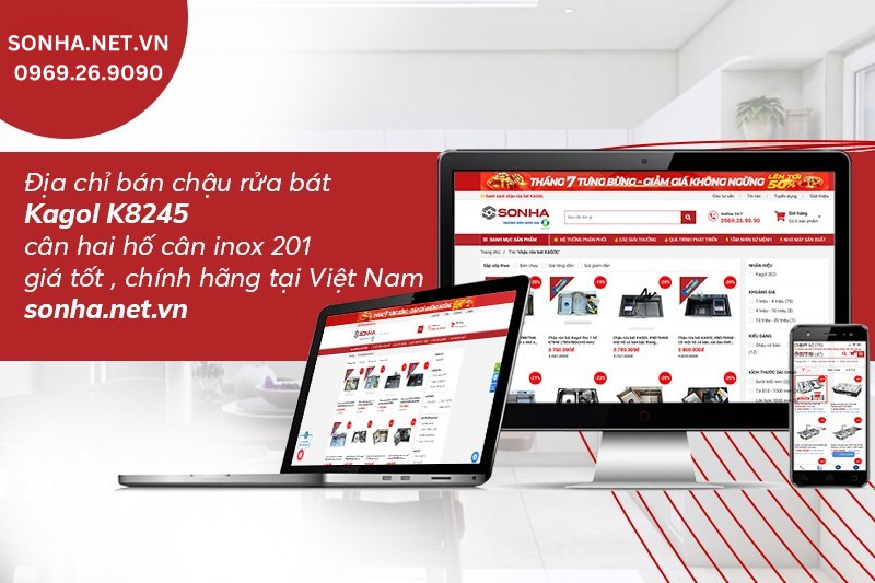 Sonha.net.vn địa điểm mua chậu Kagol K8245 c&acirc;n inox 201 gi&aacute; tốt, uy t&iacute;n tr&ecirc;n thị trường