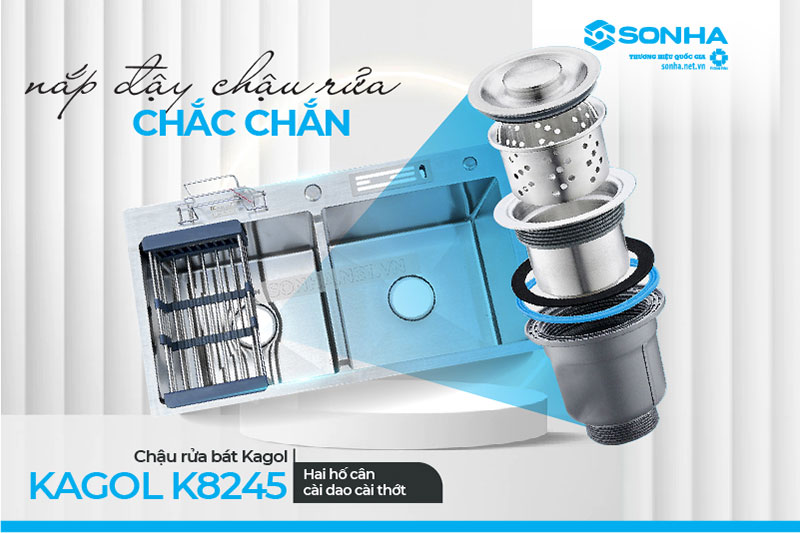 Nắp đậy chậu rửa bát K8245 Cân CD chắc chắn