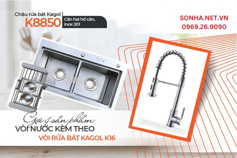 Gợi ý tuyệt hảo chậu Kagol K8850 và vòi Kagol K16