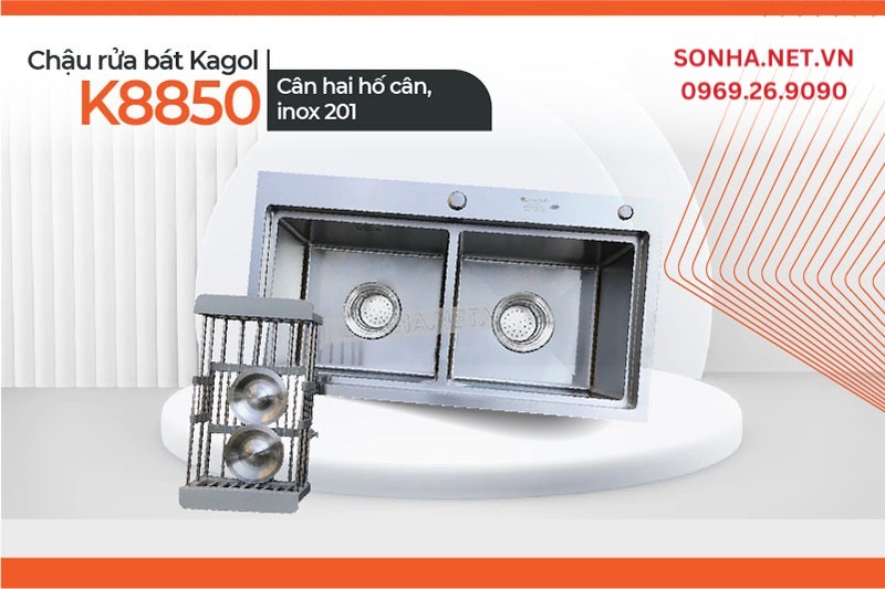 Chậu Kagol K8850 thiết kế hiện đại, công năng tiện lợi