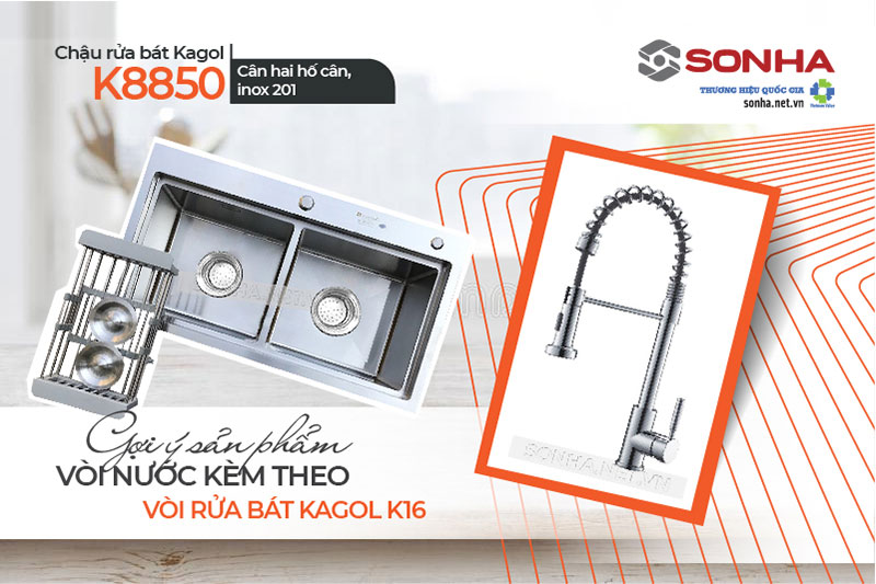 Lắp đặt bộ chậu vòi Kagol K8850 và K16