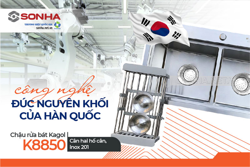 Chậu Kagol K8850 sử dụng công nghệ đúc liền khối