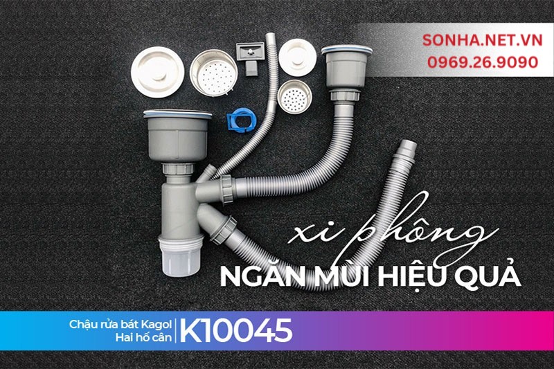 Xi phông Kagol K10045 thoát nước nhanh, ngăn mùi tốt