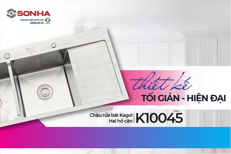 Bồn rửa chén inox Kagol K10045 thiết kế hiện đại