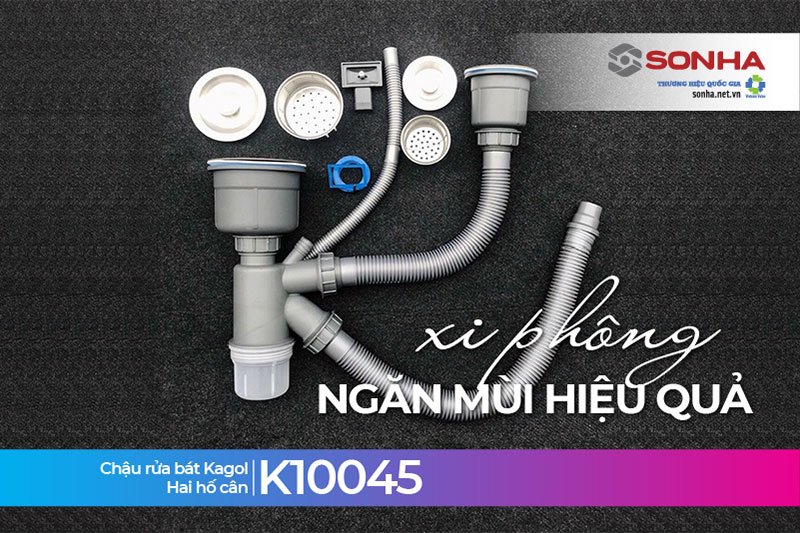 Xi phông chậu rửa bát Kagol K10045