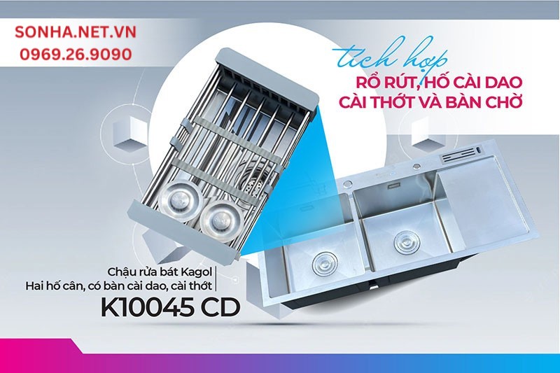 Tiện ích 4 in 1 mua chậu Kagol K10045-CD