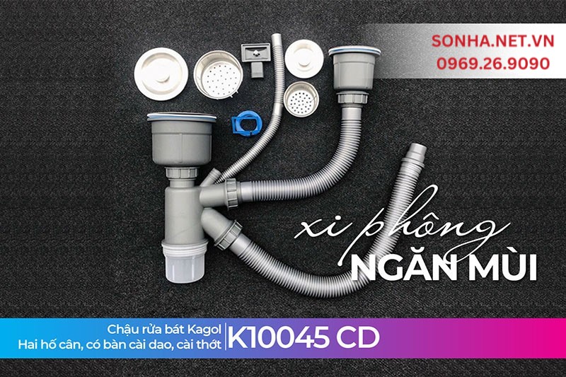 Xi phông Kagol K10045-CD từ nhựa cao cấp thoát nước nhanh