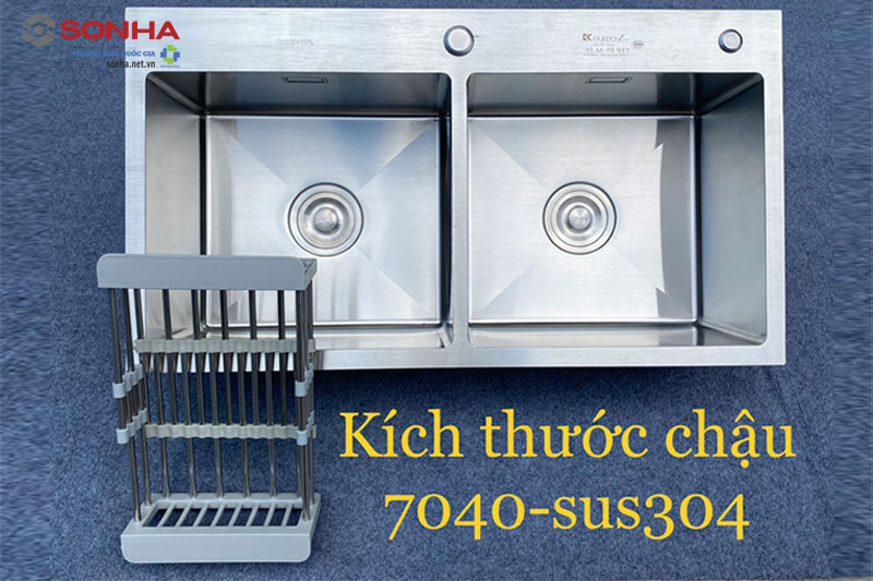 Hình ảnh thực tế chậu rửa bát Kagol K7040-304 