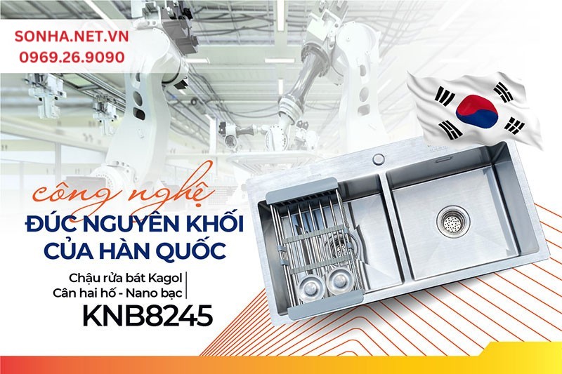 Chậu Kagol KNB8245 thiết kế sang trọng nhờ c&ocirc;ng nghệ đ&uacute;c nguy&ecirc;n khối