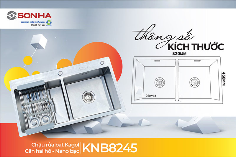 Thông số kích thước chậu Kagol KNB8245