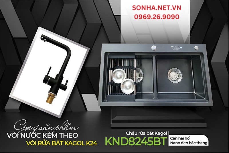Bộ đôi hoàn hảo chậu vòi Kagol KKND8245BT và K24