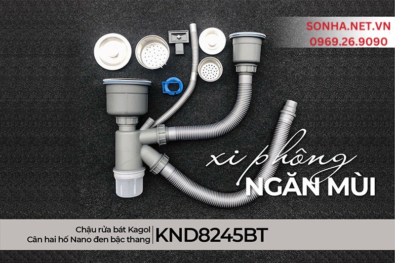 Xi phông KND8245BT làm từ nhựa cao cấp ngăn mùi, thoát nước rất tốt